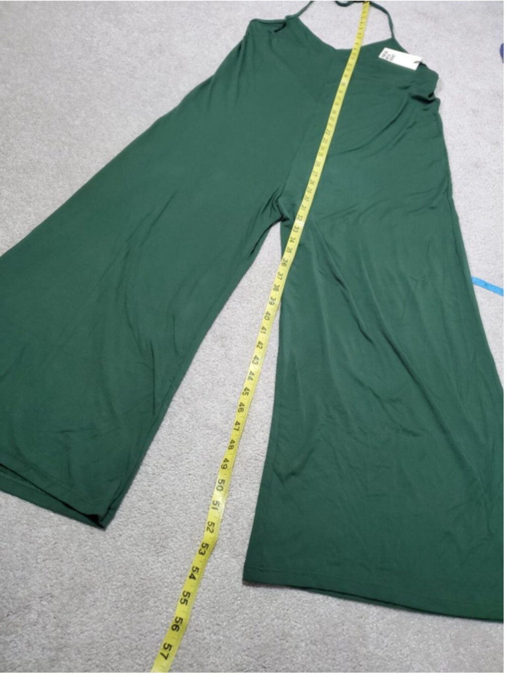 JACKSON ROWE NWT Halter Neck Wide Leg Jumpsuit Green Large Open Back Flowy Soft - Picture 13 of 14